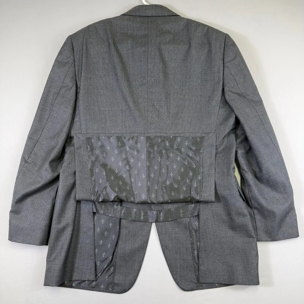 John Varvatos Blazer Mens 42 Grey Wool Silk Blend Two Button Made in Italy EUC